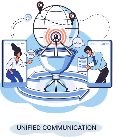 People use wireless telephony connection  Illustration