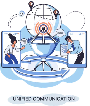 People use wireless telephony connection  Illustration