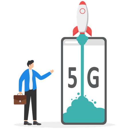 People using 5G high speed internet  Illustration