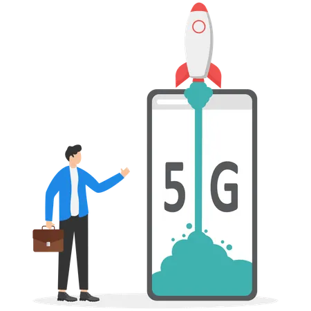 People using 5G high speed internet  Illustration
