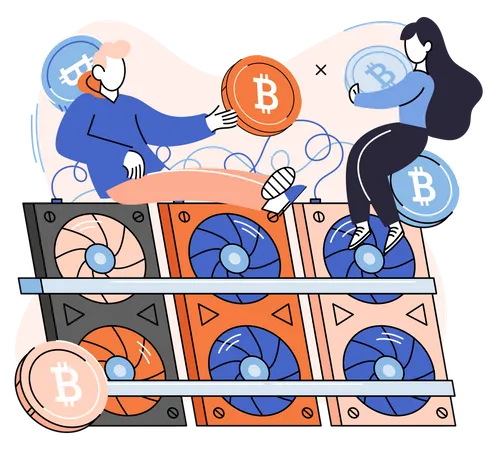 People using blockchain Illustration