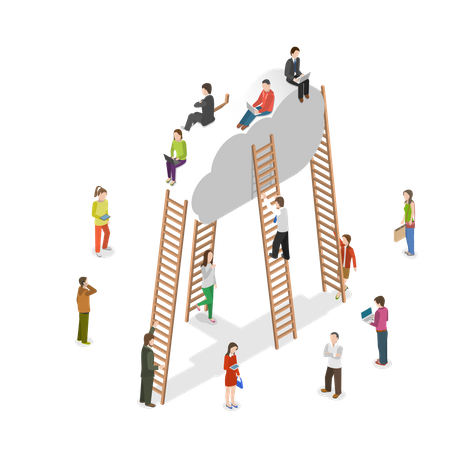 People using Cloud Storage  Illustration