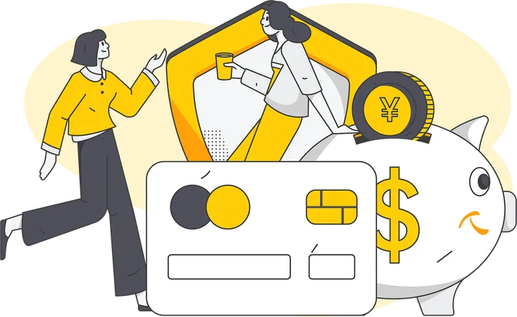 People using credit card  Illustration