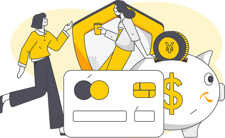 People using credit card  Illustration