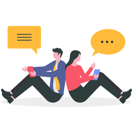 People using dating application  Illustration