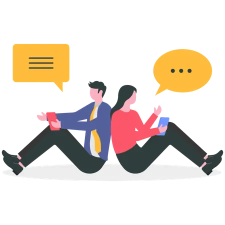 People using dating application  Illustration