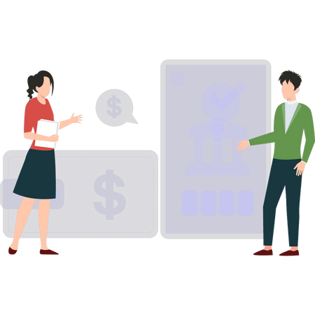 People using digital banking features  Illustration