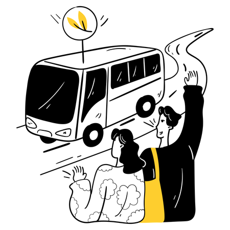 People using Eco-Friendly Transportation  Illustration