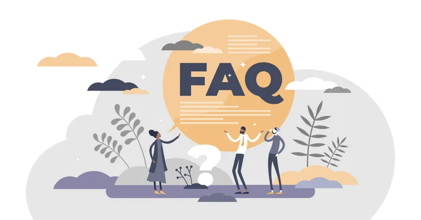 People using FAQ for help Illustration