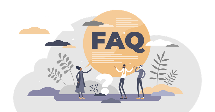 People using FAQ for help  Illustration