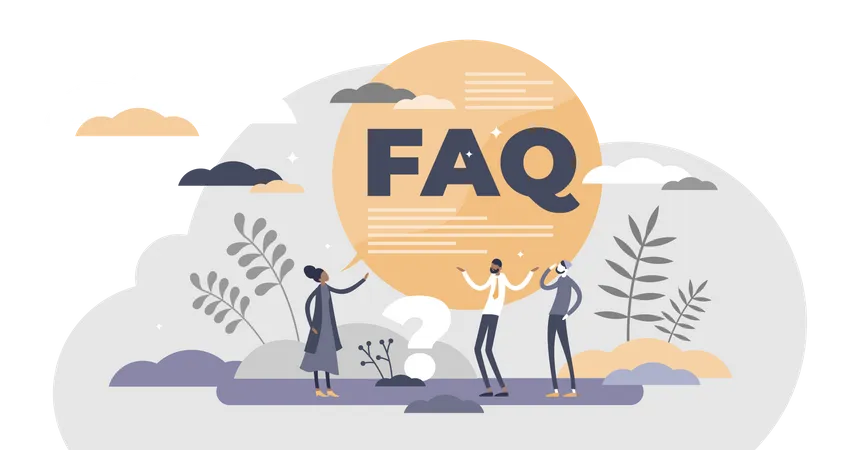 People using FAQ for help  Illustration