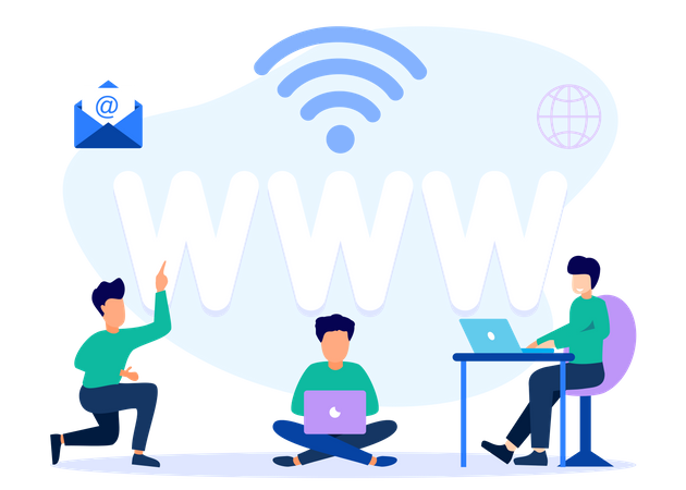 People using internet  Illustration