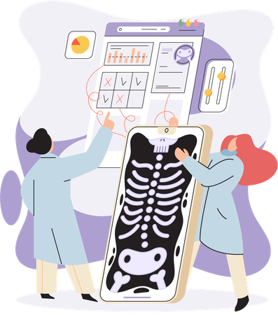 People using online healthcare service  Illustration