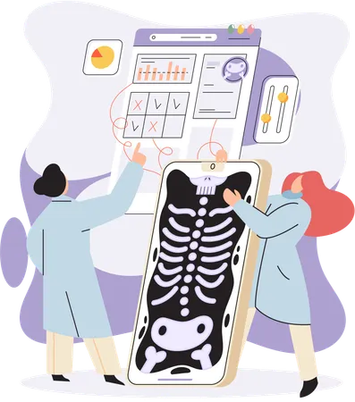 People using online healthcare service  Illustration