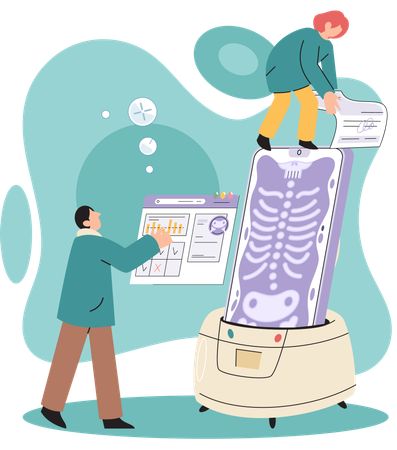 People using online medical service  Illustration