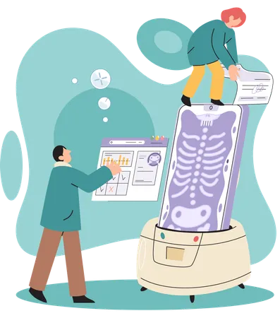 People using online medical service  Illustration