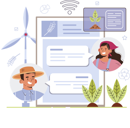 People using renewable energy  Illustration