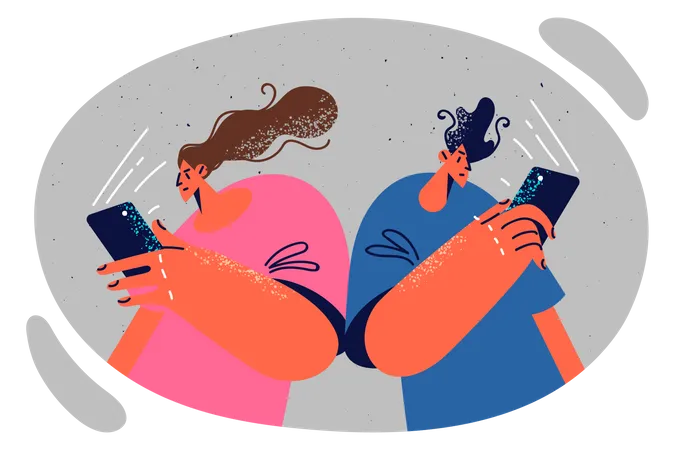 People using smartphone  Illustration