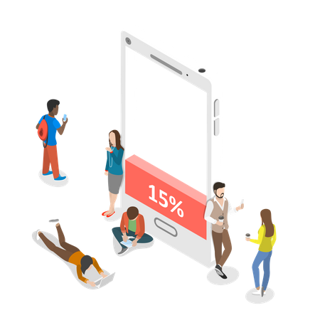 People using smartphone  Illustration