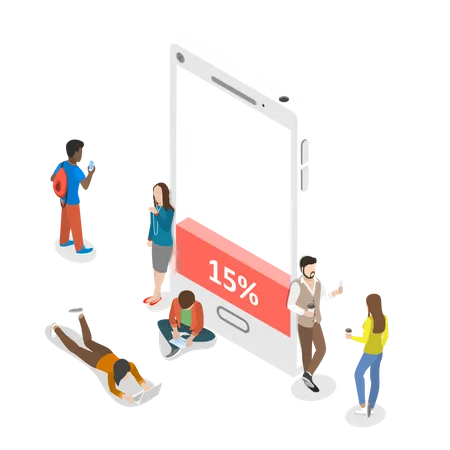 People using smartphone  Illustration