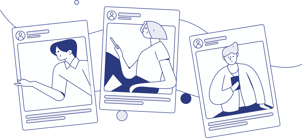 People Using Social Media  Illustration