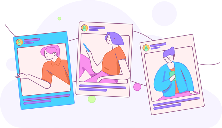 People using social media  Illustration