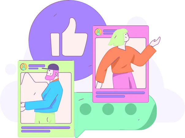 People using social media  Illustration