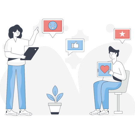 People using social media  Illustration