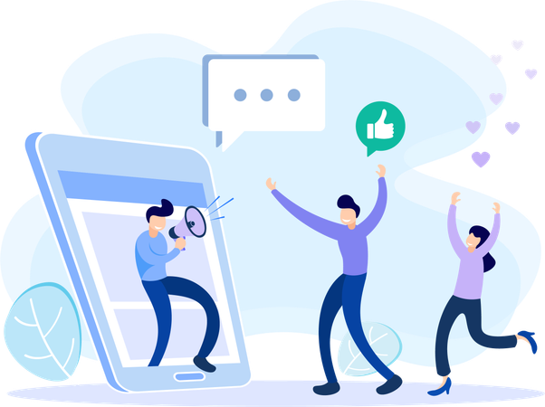 People using Social media users  Illustration