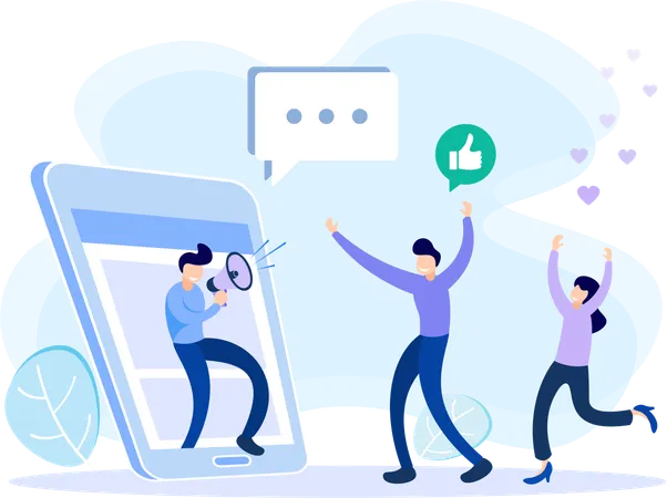 People using Social media users  Illustration