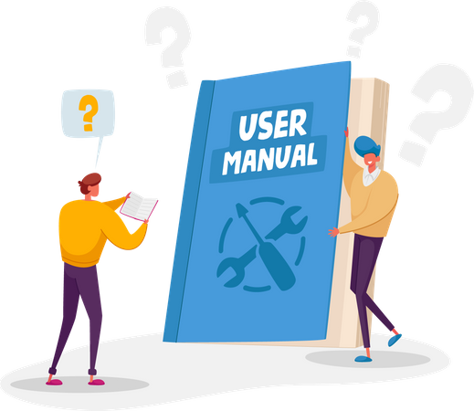 People using user manual Illustration
