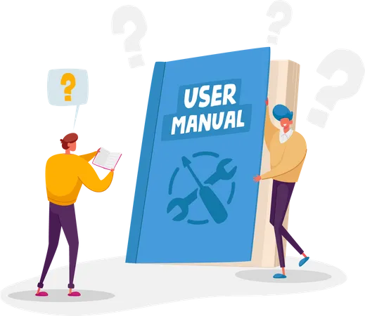 People using user manual Illustration