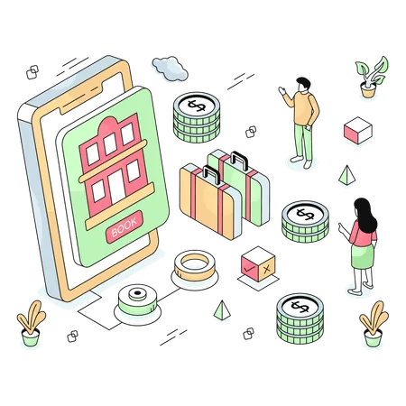 People viewing at stock analysis  Illustration