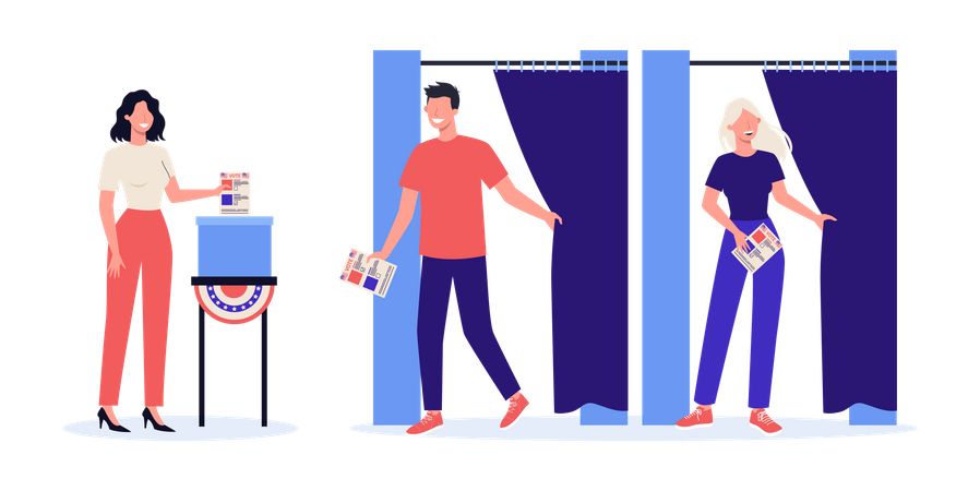 People voting for the candidate  Illustration