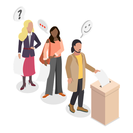 People voting in election  Illustration