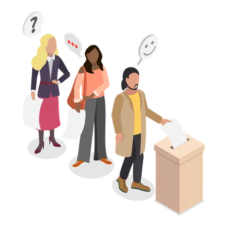 People voting in election  Illustration