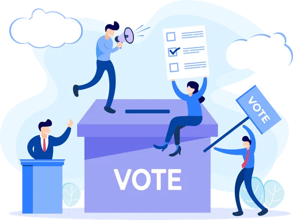 People voting political candidate  Illustration