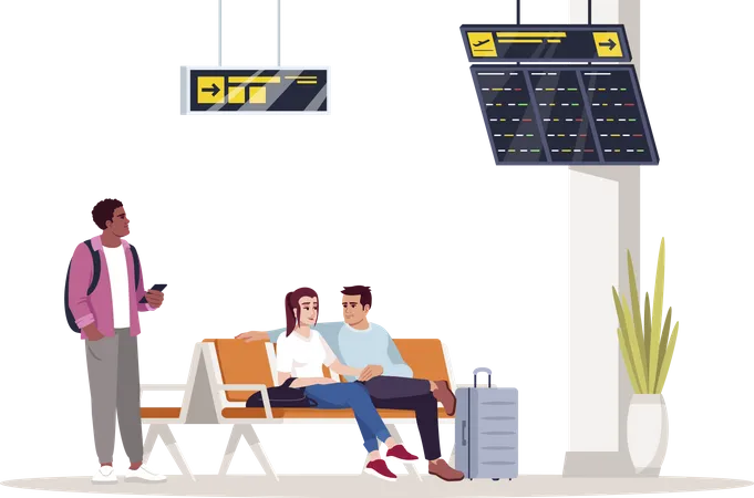 People waiting area at airport  Illustration