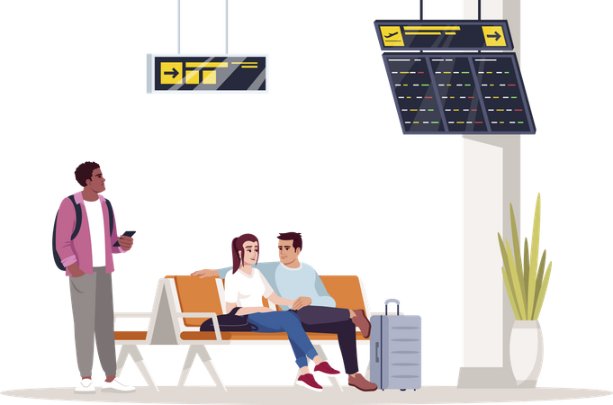 People waiting area at airport  Illustration