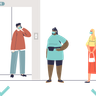 illustrations for waiting for elevator