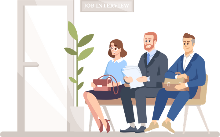 People waiting for job interview  Illustration