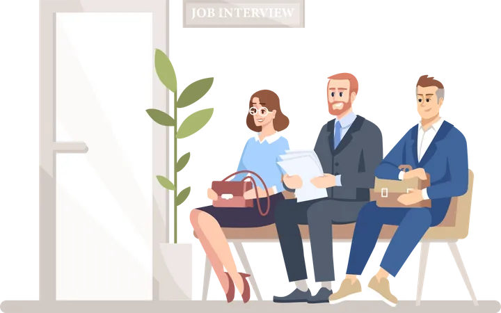 People waiting for job interview  Illustration