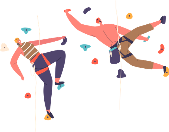 People Wall climbing  Illustration