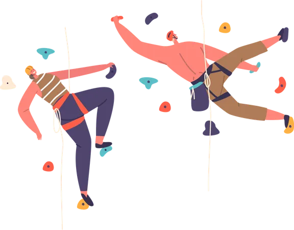 People Wall climbing  Illustration