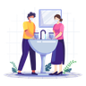illustration for person washing hands