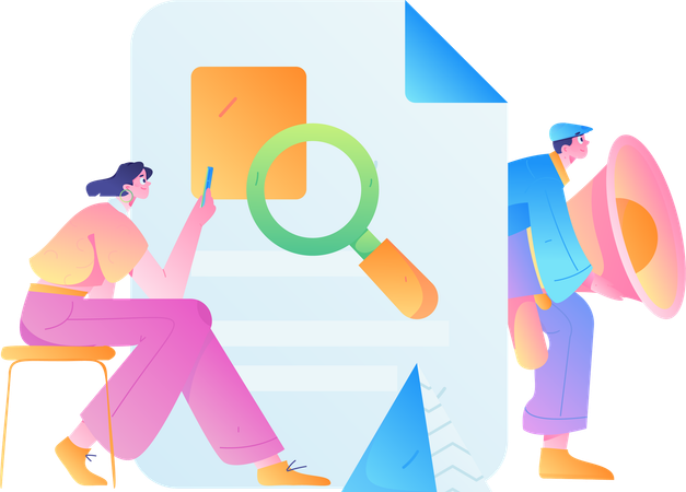 People watching Digital Recruitment Form  Illustration