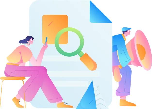 People watching Digital Recruitment Form  Illustration