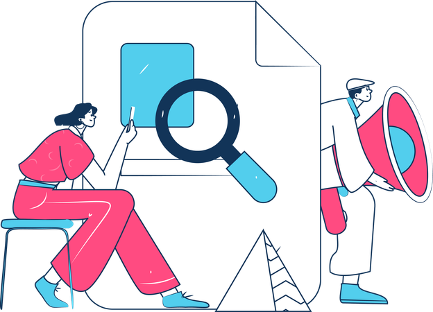 People watching Digital Recruitment Form  Illustration