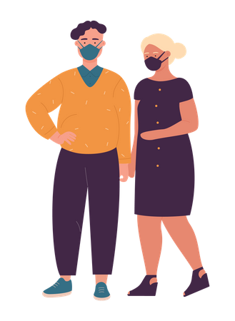 People Wearing Mask  Illustration