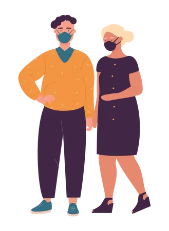 People Wearing Mask  Illustration